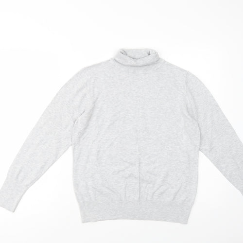 Dunnes Stores Womens Grey Roll Neck  Viscose Pullover Jumper Size L