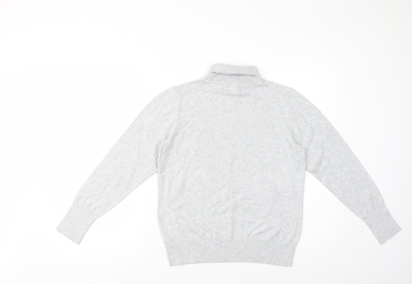 Dunnes Stores Womens Grey Roll Neck  Viscose Pullover Jumper Size L