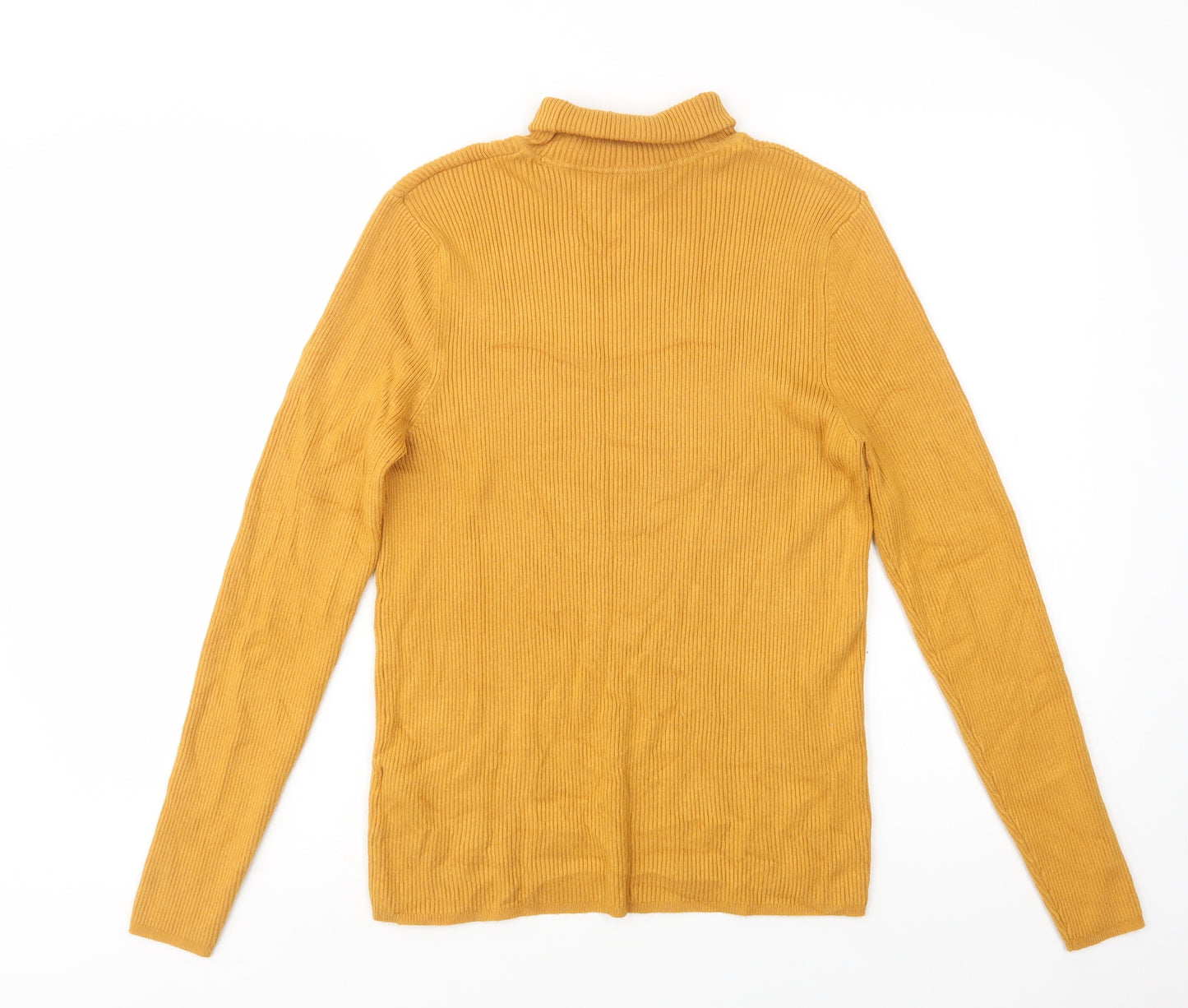 Marks and Spencer Womens Yellow Roll Neck  Viscose Pullover Jumper Size 16
