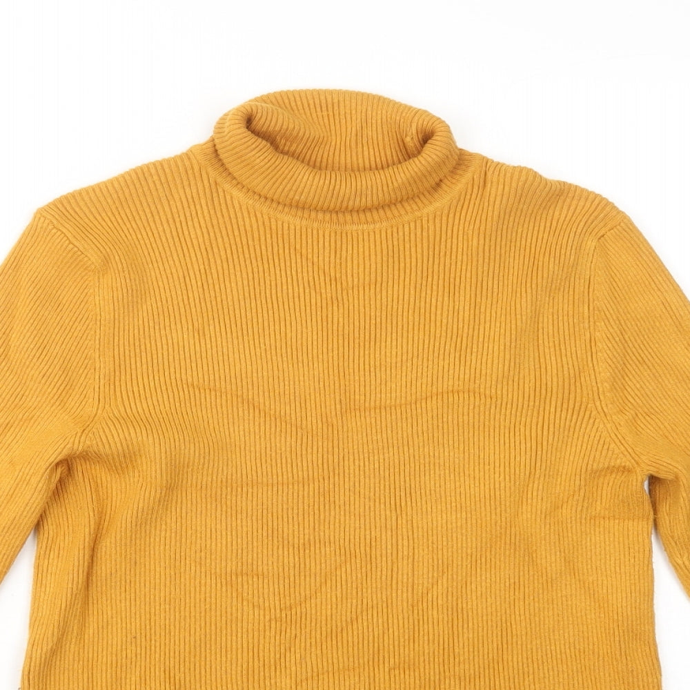 Marks and Spencer Womens Yellow Roll Neck  Viscose Pullover Jumper Size 16