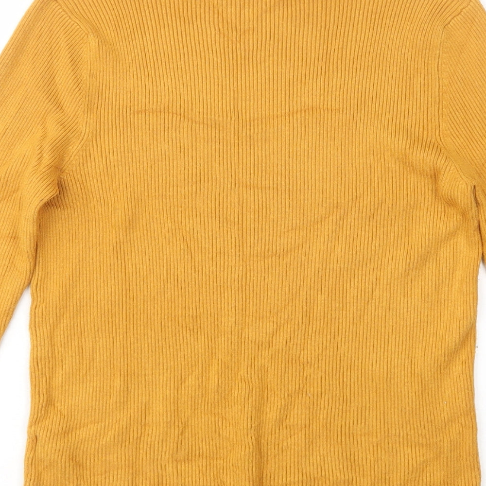 Marks and Spencer Womens Yellow Roll Neck  Viscose Pullover Jumper Size 16