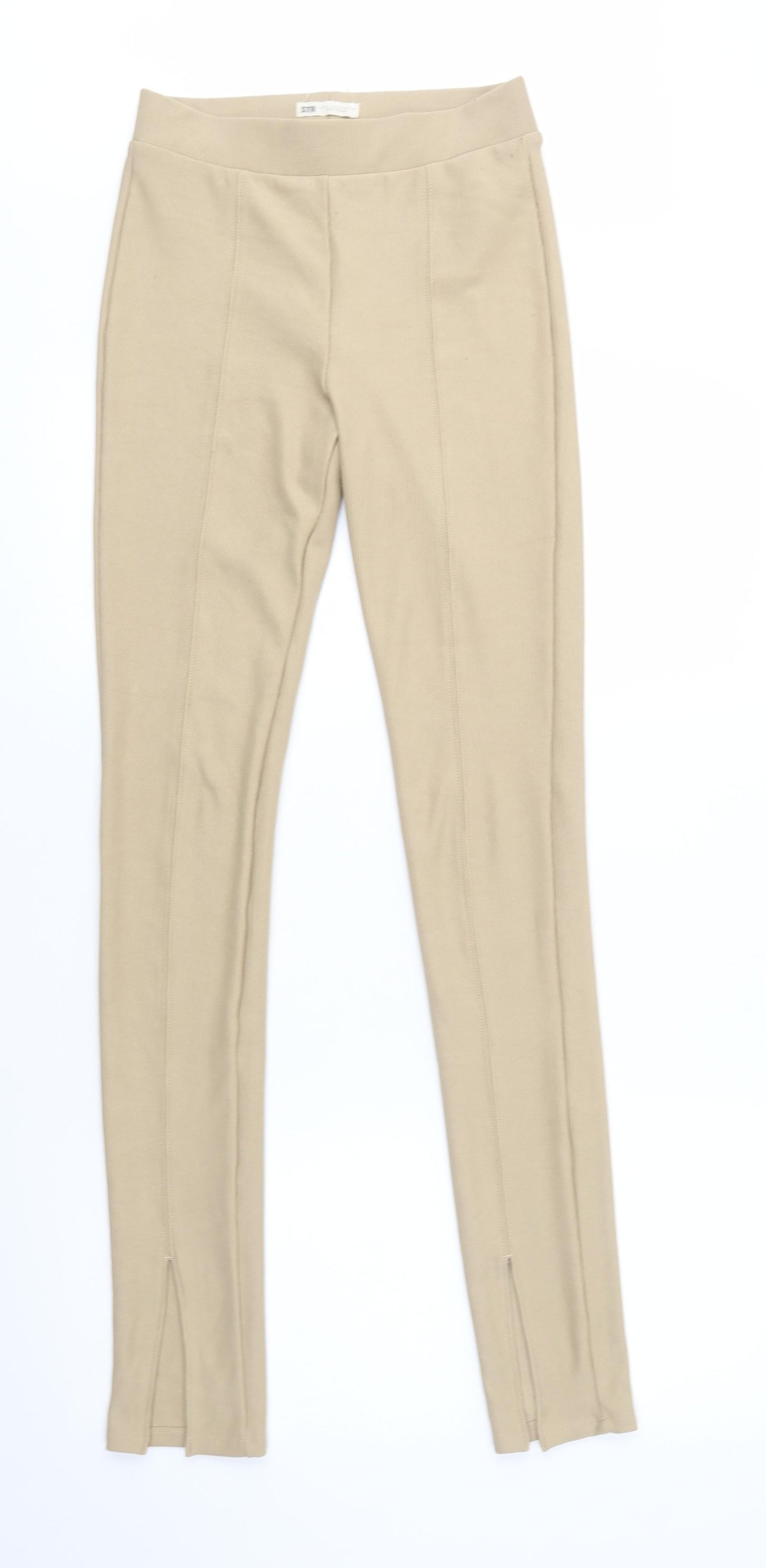 Stradivarius Womens Beige  Polyester Jegging Leggings Size S L34 in