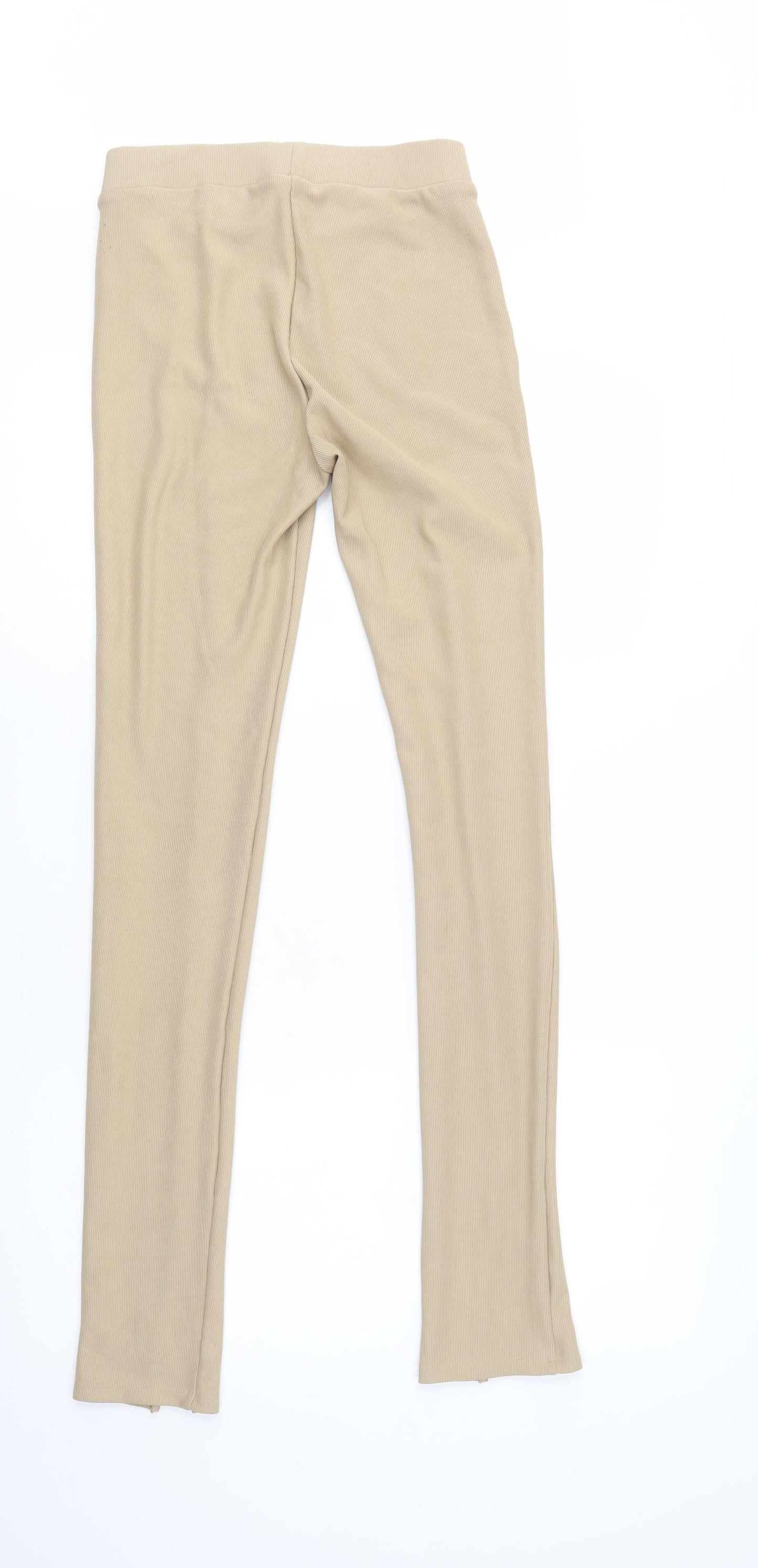 Stradivarius Womens Beige  Polyester Jegging Leggings Size S L34 in
