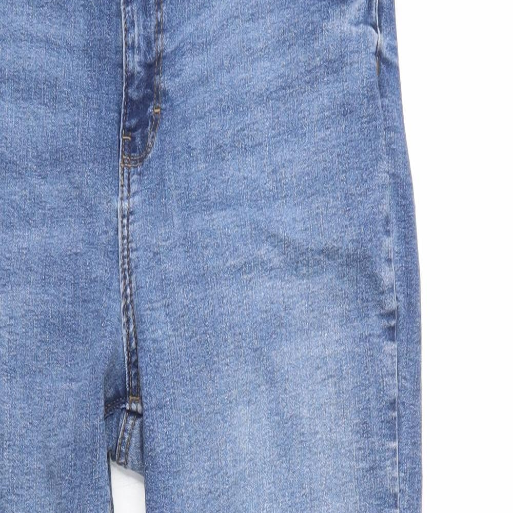 Primark Womens Blue  Cotton Skinny Jeans Size 16 L27 in Regular Button