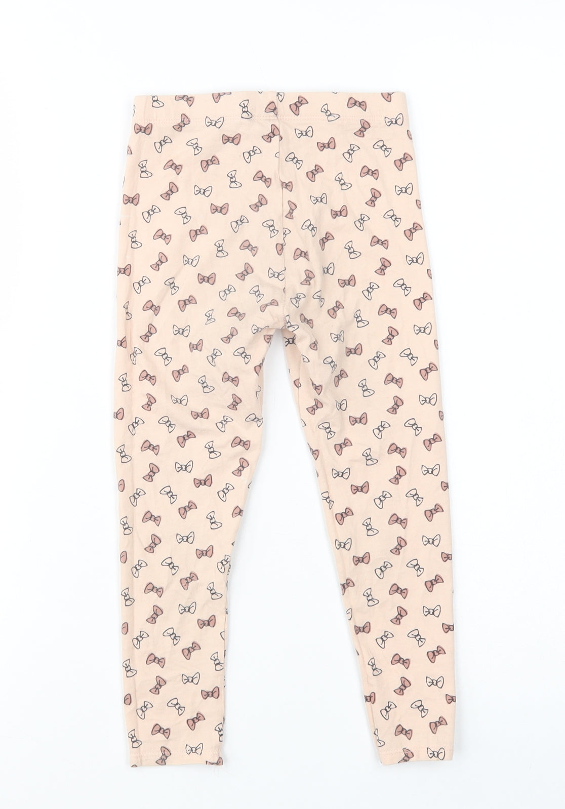George Girls Pink Geometric Cotton Jogger Trousers Size 5-6 Years  Regular  - Bow Print