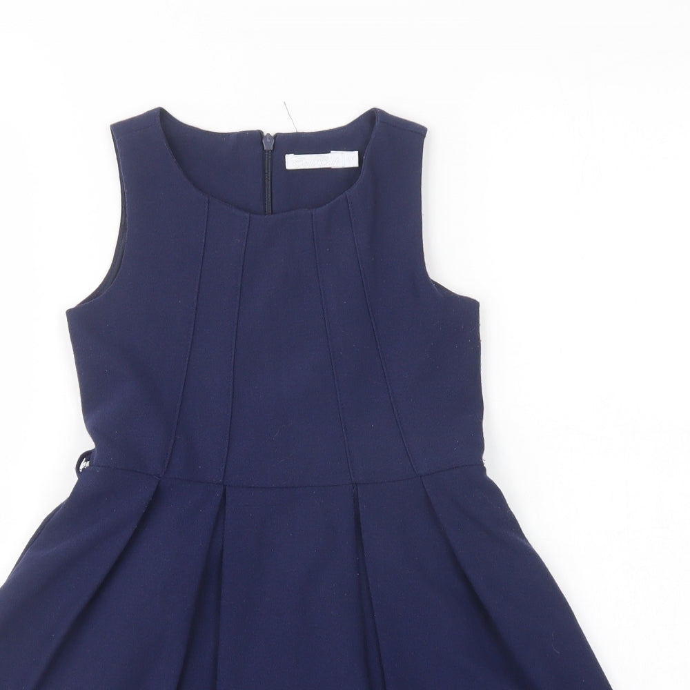 Cool Club Girls Blue  Polyester Fit & Flare  Size 5 Years  Crew Neck Zip