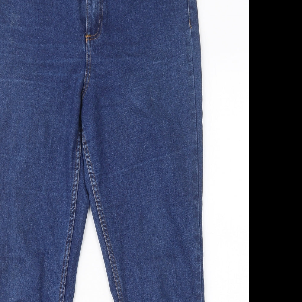 New Look Womens Blue  Cotton Skinny Jeans Size 14 L27 in Regular Button