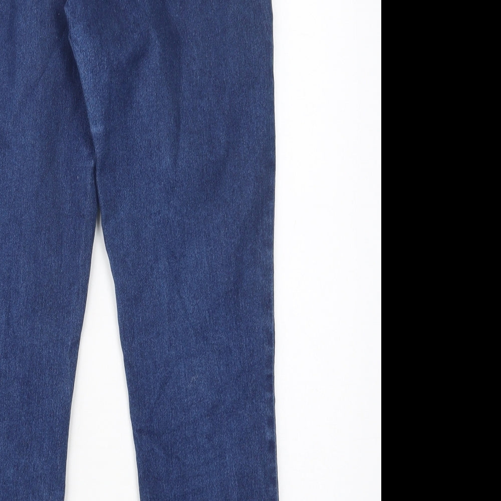 New Look Womens Blue  Cotton Skinny Jeans Size 14 L27 in Regular Button