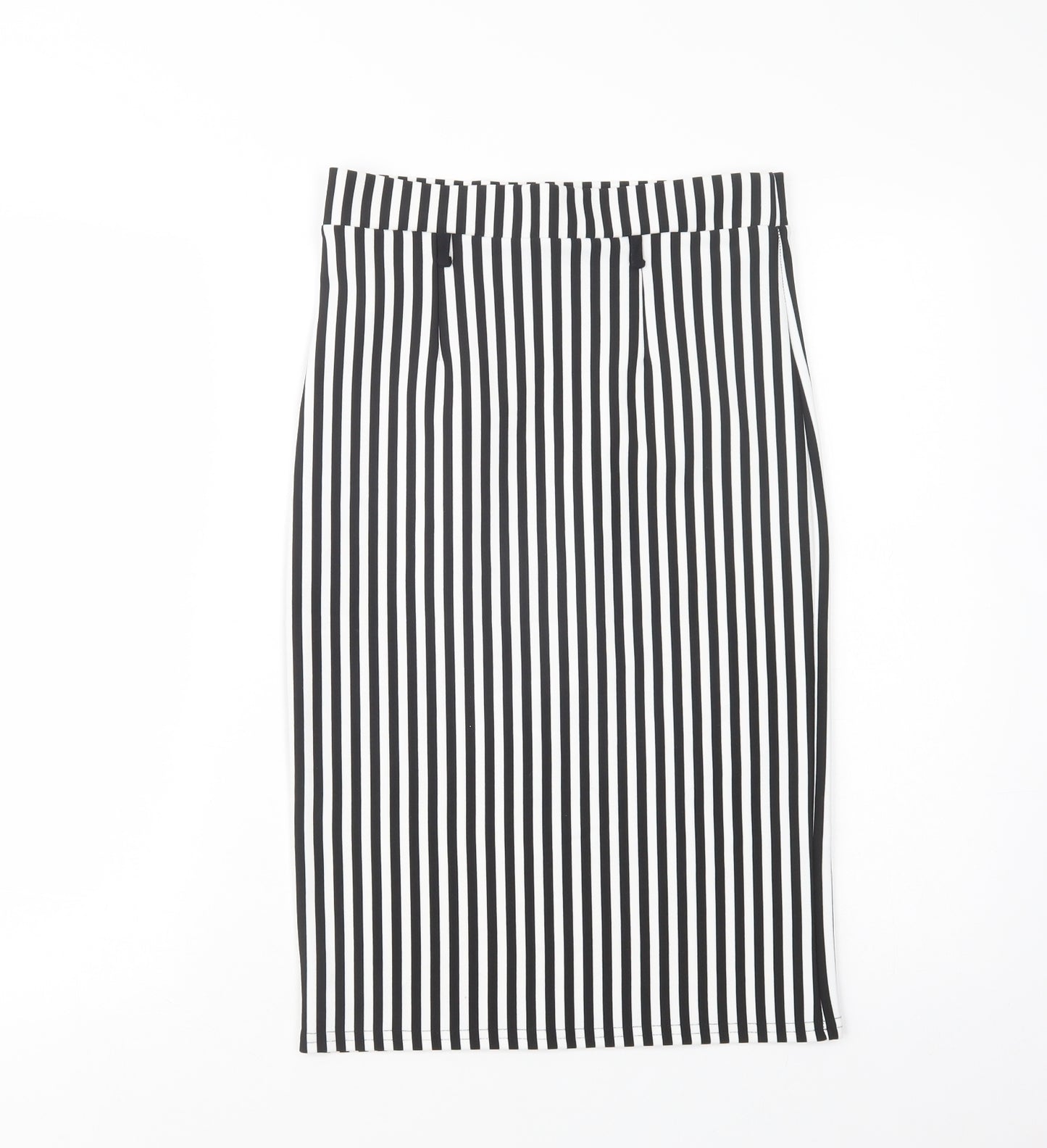 Evita Womens Black Striped Polyester Straight & Pencil Skirt Size 8