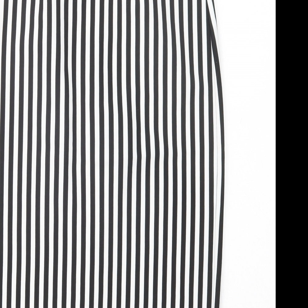 Evita Womens Black Striped Polyester Straight & Pencil Skirt Size 8