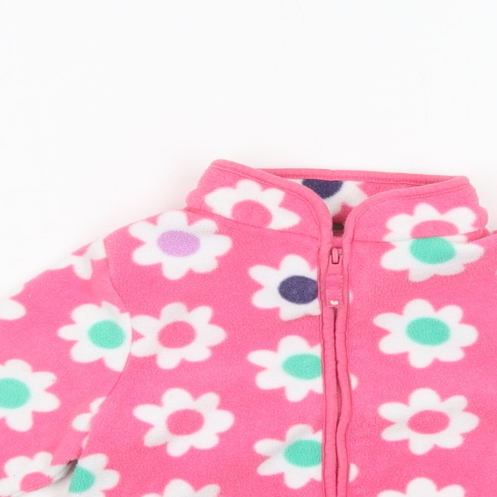 Mothercare Baby Pink Floral  Basic Jacket Jacket Size 12-18 Months   Zip