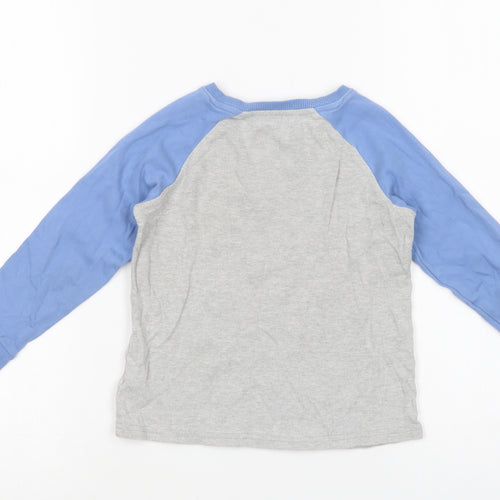 NEXT Boys Grey Colourblock Cotton Pullover T-Shirt Size 4-5 Years Crew Neck Pullover - Cars