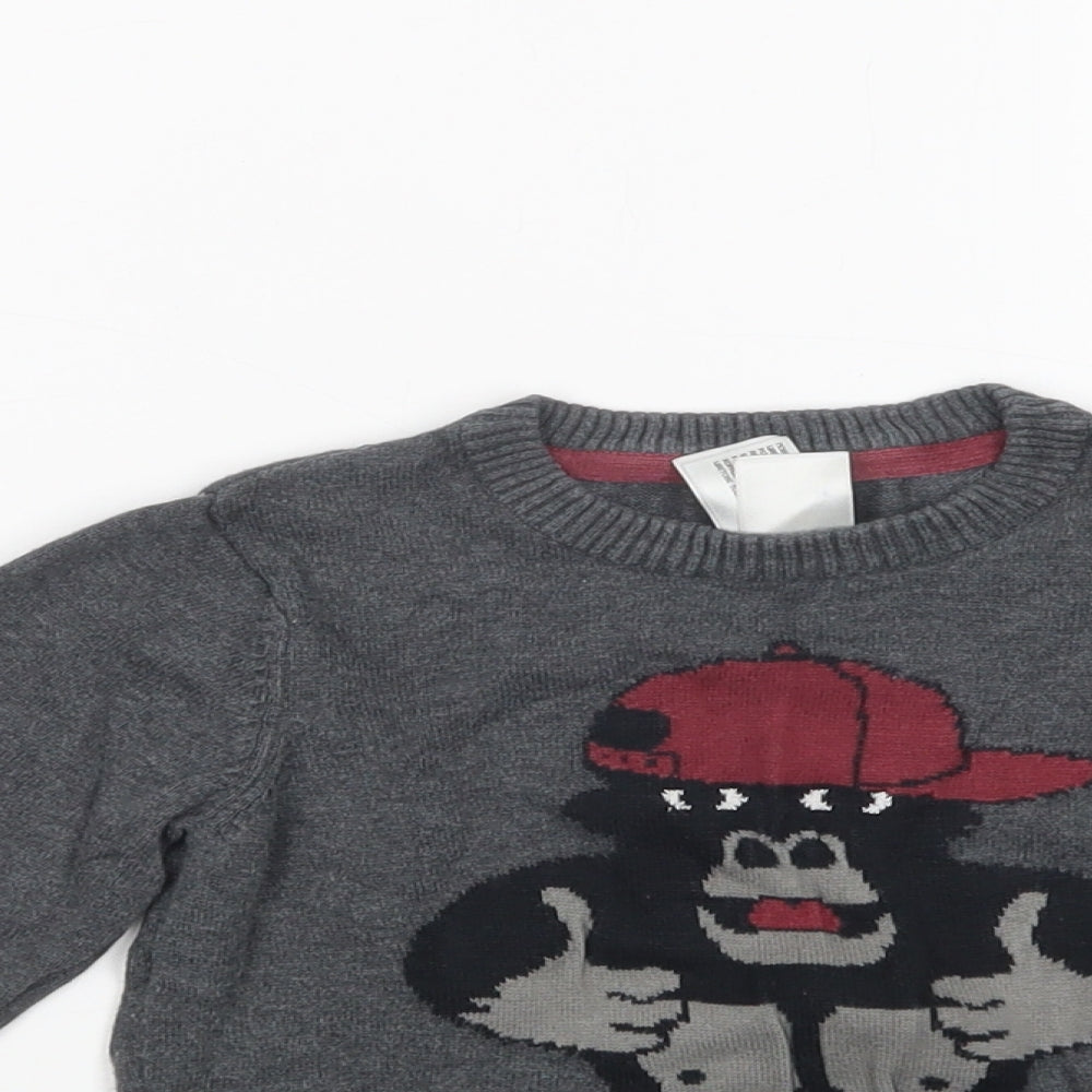 Palomino Boys Grey Crew Neck  Cotton Pullover Jumper Size 3 Years  Pullover - Gorilla