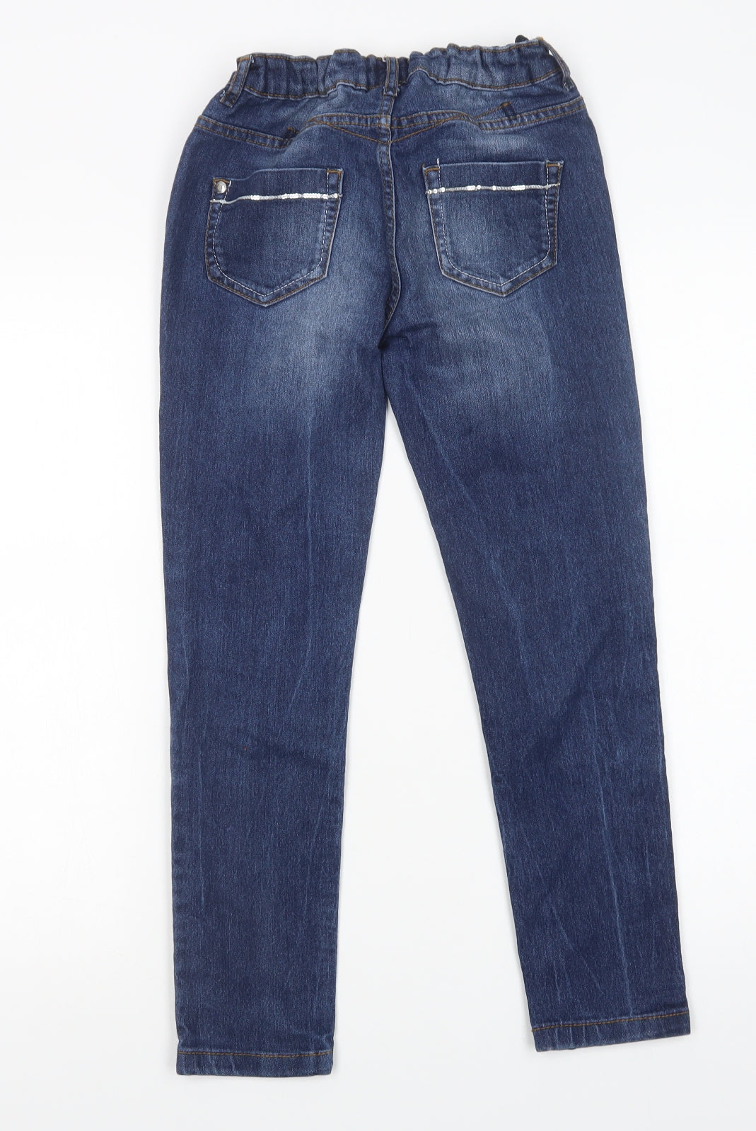 F&F Girls Blue  Cotton Straight Jeans Size 10-11 Years  Regular Button