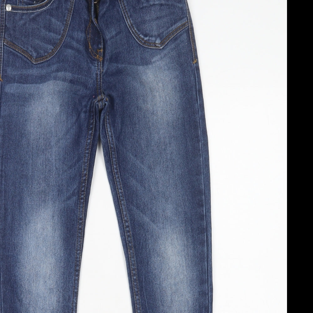 F&F Girls Blue  Cotton Straight Jeans Size 10-11 Years  Regular Button