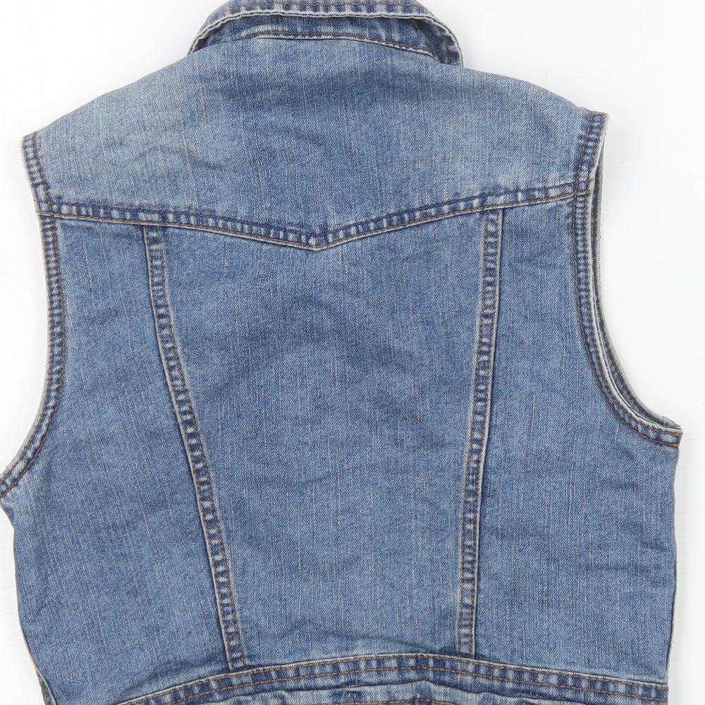 New Look Womens Blue   Gilet Waistcoat Size 8  Button