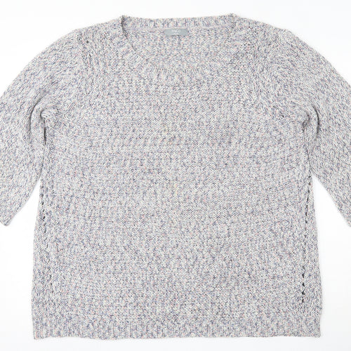 M&Co Womens Multicoloured Round Neck  Acrylic Pullover Jumper Size 18