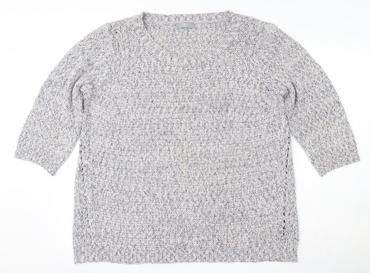 M&Co Womens Multicoloured Round Neck  Acrylic Pullover Jumper Size 18