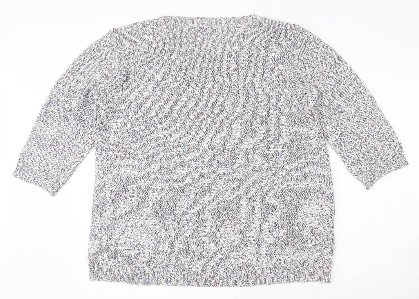M&Co Womens Multicoloured Round Neck  Acrylic Pullover Jumper Size 18