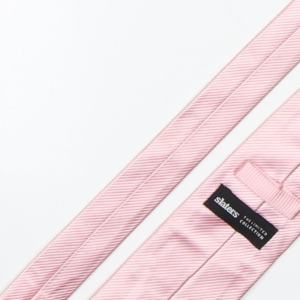 Slaters Mens Pink  Silk Pointed Tie One Size