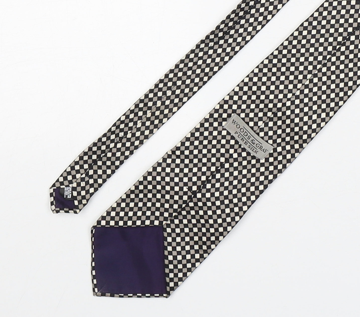 Woods & Gray Mens Multicoloured Plaids & Checks Silk Pointed Tie One Size