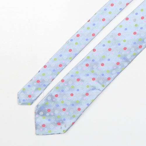 Frangi  Mens Multicoloured Polka Dot Silk Pointed Tie One Size