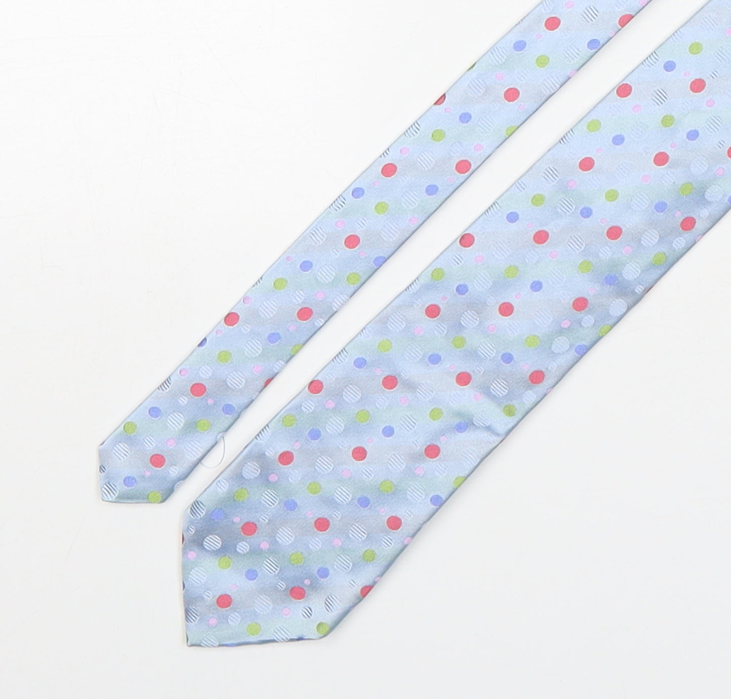 Frangi  Mens Multicoloured Polka Dot Silk Pointed Tie One Size