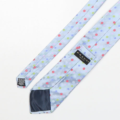 Frangi  Mens Multicoloured Polka Dot Silk Pointed Tie One Size