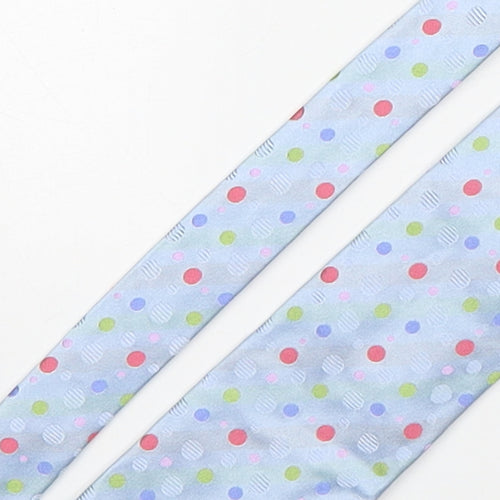 Frangi  Mens Multicoloured Polka Dot Silk Pointed Tie One Size