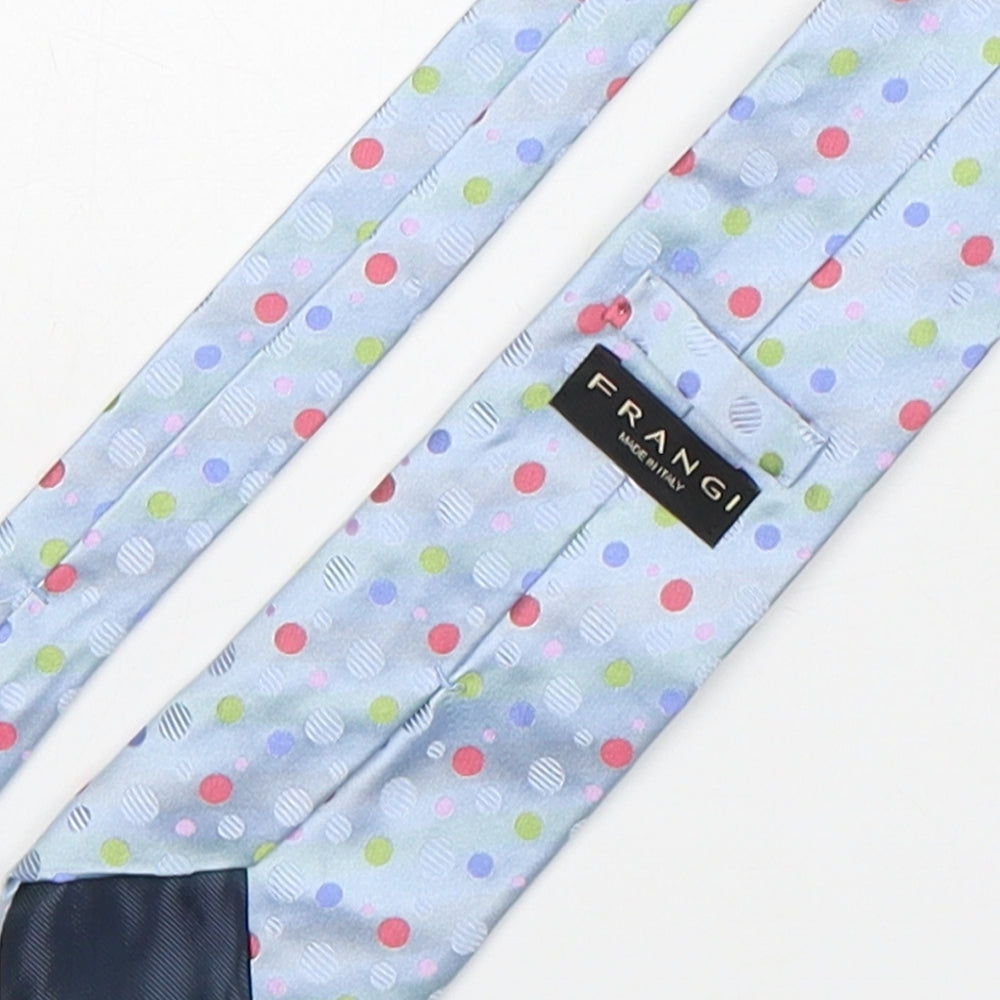 Frangi  Mens Multicoloured Polka Dot Silk Pointed Tie One Size