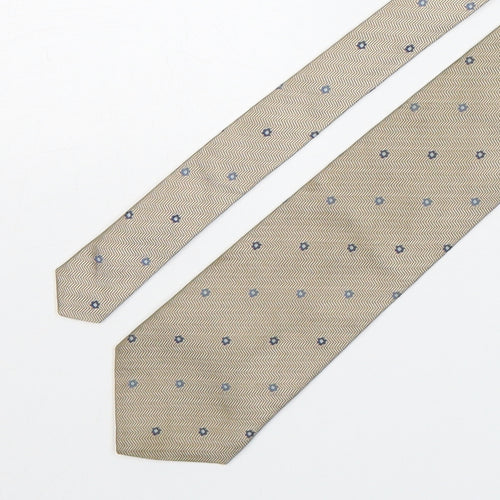 Marks and Spencer Mens Bronze Floral Silk Pointed Tie One Size