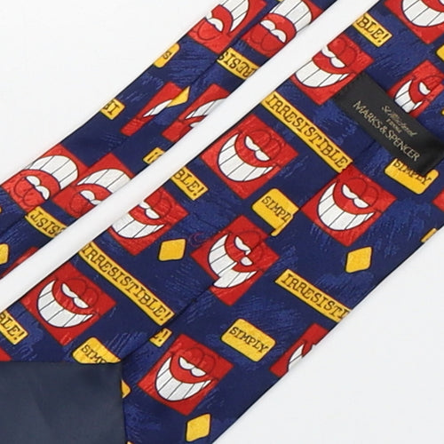 Marks and Spencer Mens Multicoloured Geometric Polyester Pointed Tie One Size
