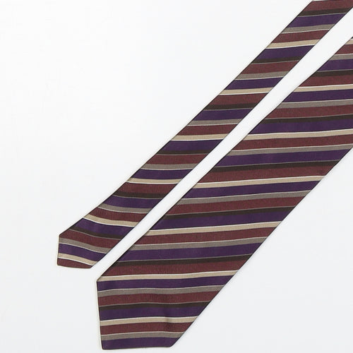 Marks and Spencer Mens Multicoloured Striped Silk Pointed Tie One Size