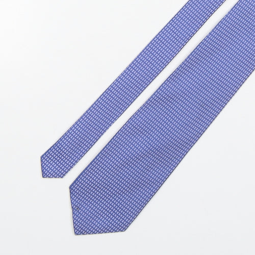 Van Hausen Mens Blue Plaids & Checks Silk Pointed Tie One Size