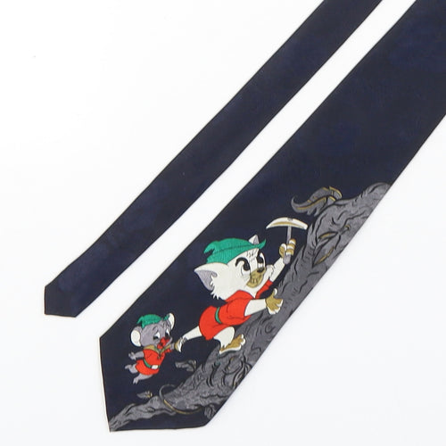 Lorenzo Medici Mens Blue Floral Silk Pointed Tie One Size