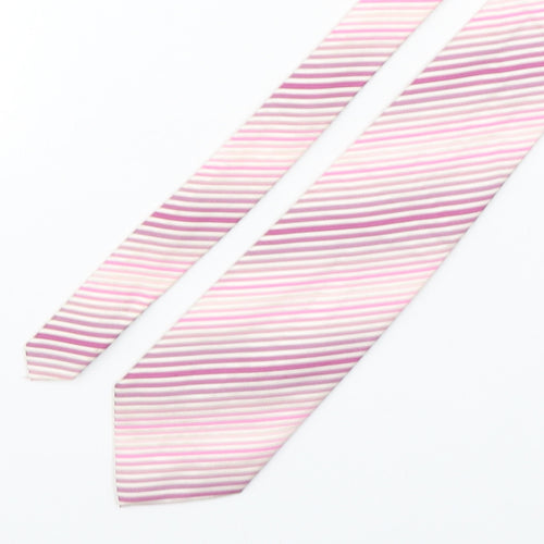 Racing Green Mens Pink Striped Silk Pointed Tie One Size