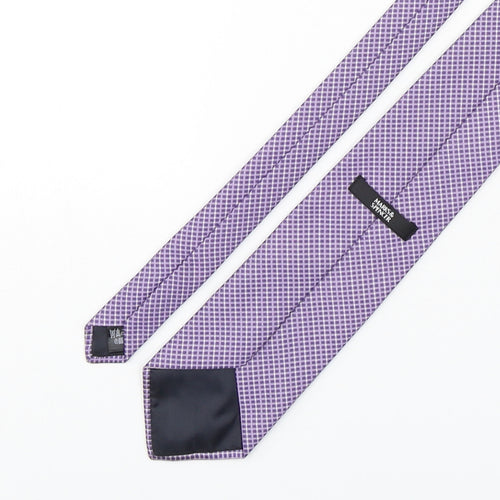 Marks and Spencer Mens Purple Plaids & Checks Polyester Pointed Tie One Size
