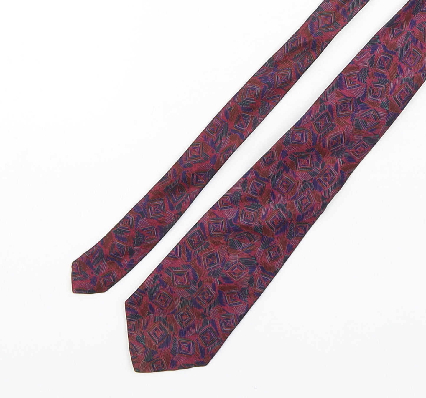 Jaeger Mens Multicoloured Geometric Silk Pointed Tie One Size