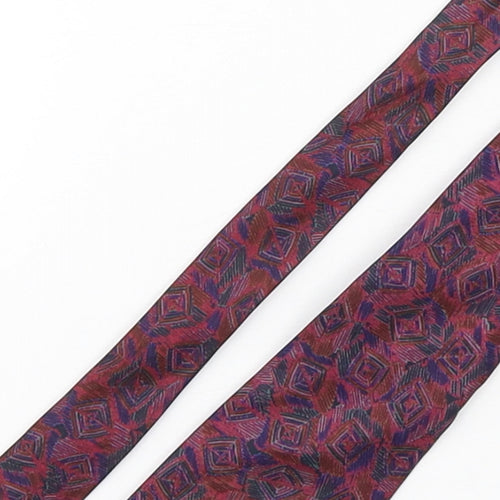 Jaeger Mens Multicoloured Geometric Silk Pointed Tie One Size