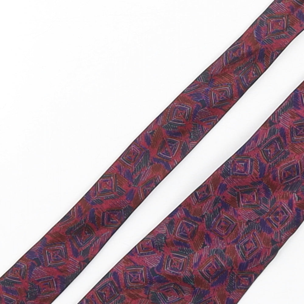 Jaeger Mens Multicoloured Geometric Silk Pointed Tie One Size