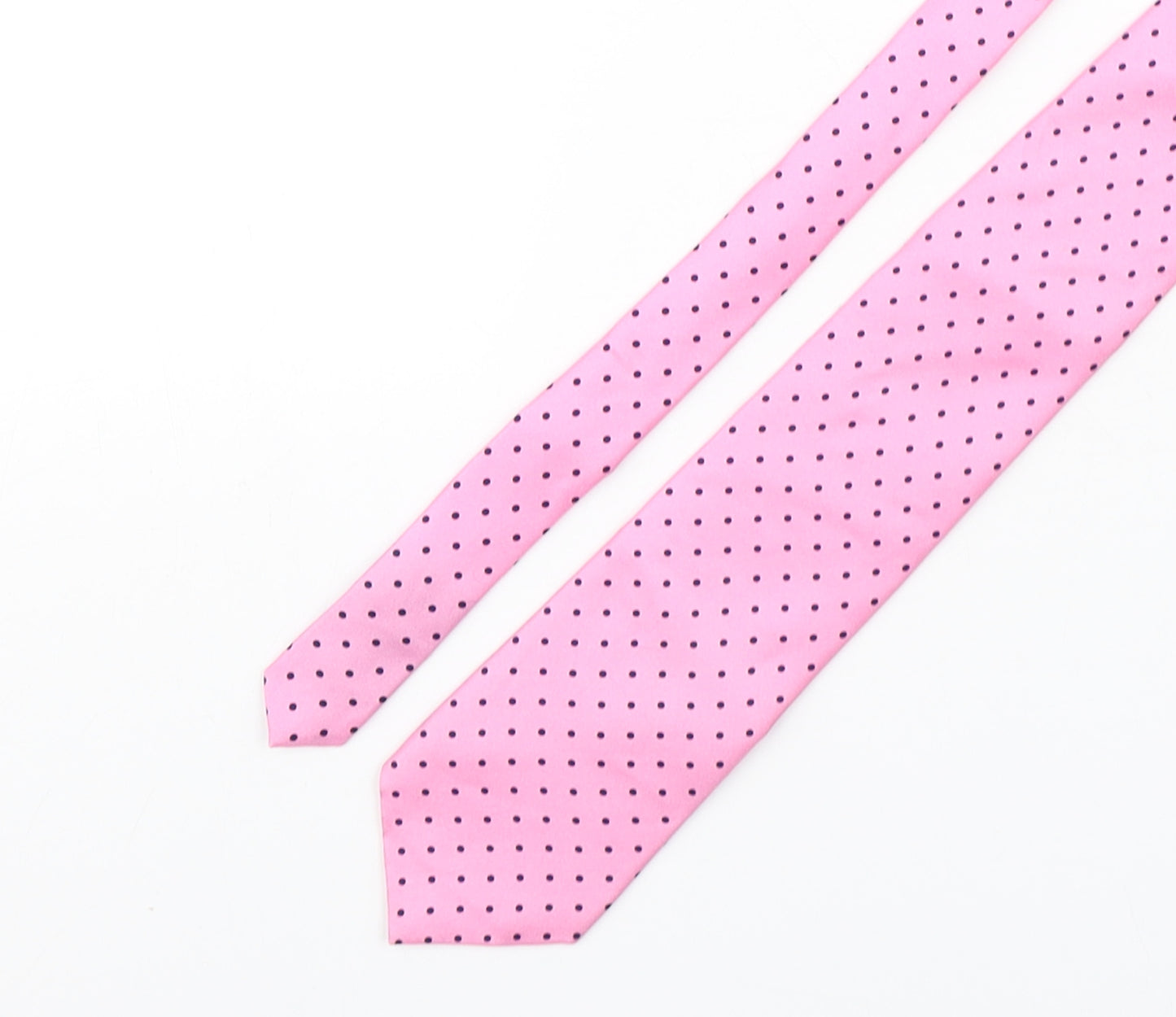 Marks and Spencer Mens Pink Polka Dot Silk Pointed Tie One Size