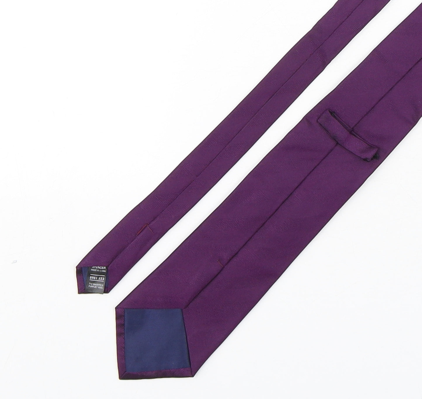Marks and Spencer Mens Purple  Silk Pointed Tie One Size