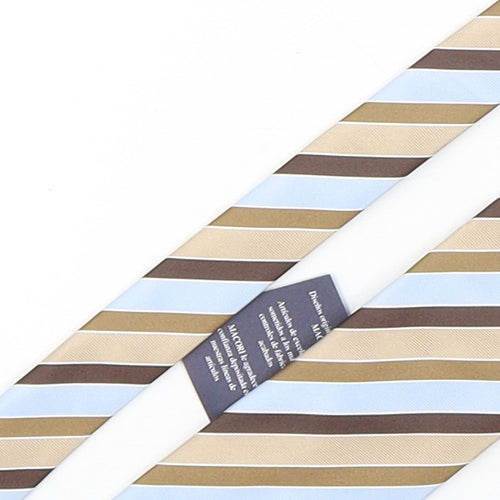 Macori Mens Multicoloured Striped Silk Pointed Tie One Size