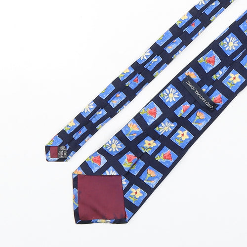 Savoy Taylors Guild Mens Blue Floral Silk Pointed Tie One Size