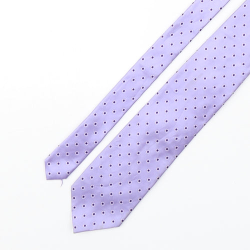 Van Hausen Mens Purple Polka Dot Silk Pointed Tie One Size