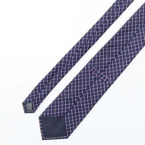 Marks and Spencer Mens Purple Plaids & Checks Silk Pointed Tie One Size