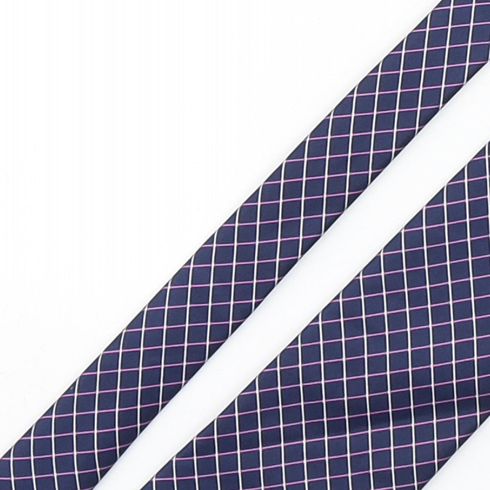 Marks and Spencer Mens Purple Plaids & Checks Silk Pointed Tie One Size