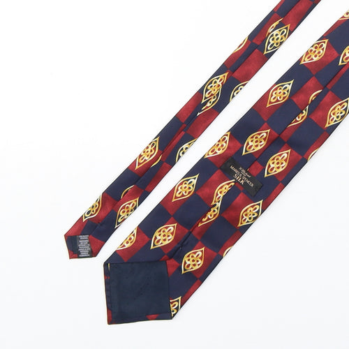 Marks and Spencer Mens Multicoloured Plaids & Checks Silk Pointed Tie One Size