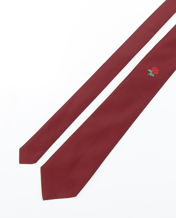 Bonmarché Mens Red Floral Polyester Pointed Tie One Size