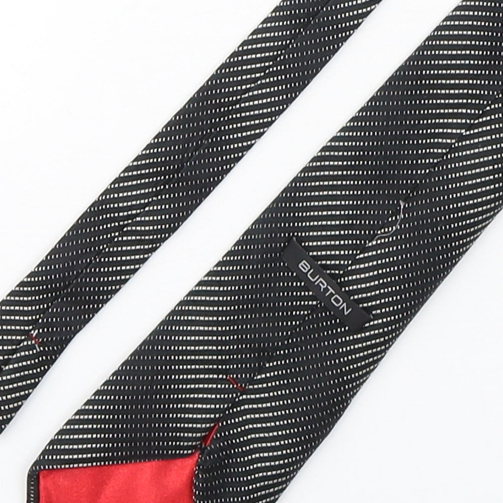 Burton  Mens Multicoloured Striped Silk Pointed Tie One Size